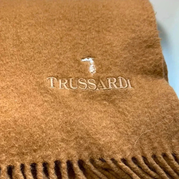 Trussardi Other - Trussardi 100% Cashmere Tan Scarf, 3” Tassels on Each End.  12”by 53”